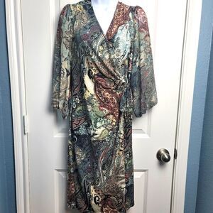 CONNECTED APPAREL Paisley Print Dress